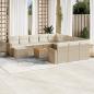 Preview: ARDEBO.de - 13-tlg. Garten-Sofagarnitur mit Kissen Beige Poly Rattan