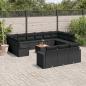 Preview: ARDEBO.de - 14-tlg. Garten-Sofagarnitur mit Kissen Schwarz Poly Rattan