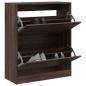 Preview: ARDEBO.de - Schuhschrank Braun Eichen-Optik 80x34x96,5 cm Holzwerkstoff