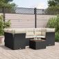 Preview: ARDEBO.de - 7-tlg. Garten-Sofagarnitur mit Kissen Schwarz Poly Rattan