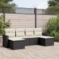 Preview: ARDEBO.de - 6-tlg. Garten-Sofagarnitur mit Kissen Schwarz Poly Rattan