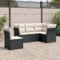 Preview: ARDEBO.de - 5-tlg. Garten-Sofagarnitur mit Kissen Schwarz Poly Rattan