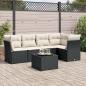 Preview: ARDEBO.de - 6-tlg. Garten-Sofagarnitur mit Kissen Schwarz Poly Rattan