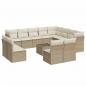 Preview: 13-tlg. Garten-Sofagarnitur mit Kissen Beige Poly Rattan