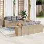 Preview: ARDEBO.de - 7-tlg. Garten-Sofagarnitur mit Kissen Beige Poly Rattan