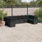 Preview: ARDEBO.de - 10-tlg. Garten-Sofagarnitur mit Kissen Schwarz Poly Rattan