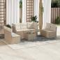 Preview: ARDEBO.de - 8-tlg. Garten-Sofagarnitur mit Kissen Beige Poly Rattan