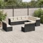 Preview: ARDEBO.de - 12-tlg. Garten-Sofagarnitur mit Kissen Schwarz Poly Rattan