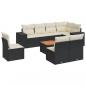 Preview: 9-tlg. Garten-Sofagarnitur mit Kissen Schwarz Poly Rattan