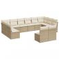 Preview: 12-tlg. Garten-Sofagarnitur mit Kissen Beige Poly Rattan