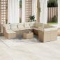 Preview: ARDEBO.de - 12-tlg. Garten-Sofagarnitur mit Kissen Beige Poly Rattan