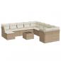 Preview: 12-tlg. Garten-Sofagarnitur mit Kissen Beige Poly Rattan