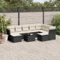 Preview: ARDEBO.de - 10-tlg. Garten-Sofagarnitur mit Kissen Schwarz Poly Rattan