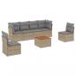 Preview: 7-tlg. Garten-Sofagarnitur mit Kissen Beige Poly Rattan