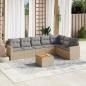 Preview: ARDEBO.de - 8-tlg. Garten-Sofagarnitur mit Kissen Beige Poly Rattan