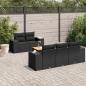 Preview: ARDEBO.de - 6-tlg. Garten-Sofagarnitur mit Kissen Schwarz Poly Rattan