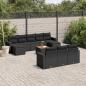 Preview: ARDEBO.de - 11-tlg. Garten-Sofagarnitur mit Kissen Schwarz Poly Rattan