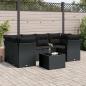 Preview: ARDEBO.de - 7-tlg. Garten-Sofagarnitur mit Kissen Schwarz Poly Rattan