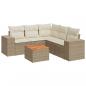 Preview: 6-tlg. Garten-Sofagarnitur mit Kissen Beige Poly Rattan