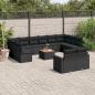 Preview: ARDEBO.de - 13-tlg. Garten-Sofagarnitur mit Kissen Schwarz Poly Rattan