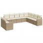 Preview: 10-tlg. Garten-Sofagarnitur mit Kissen Beige Poly Rattan