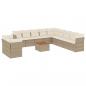 Preview: 12-tlg. Garten-Sofagarnitur mit Kissen Beige Poly Rattan