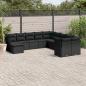 Preview: ARDEBO.de - 11-tlg. Garten-Sofagarnitur mit Kissen Schwarz Poly Rattan