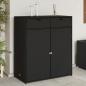 Preview: ARDEBO.de - Gartenschrank Schwarz 105x55x113 cm Poly Rattan