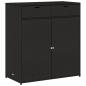 Preview: Gartenschrank Schwarz 105x55x113 cm Poly Rattan