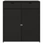 Preview: Gartenschrank Schwarz 105x55x113 cm Poly Rattan