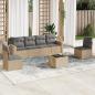 Preview: ARDEBO.de - 7-tlg. Garten-Sofagarnitur mit Kissen Beige Poly Rattan