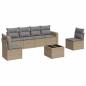 Preview: 7-tlg. Garten-Sofagarnitur mit Kissen Beige Poly Rattan