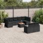 Preview: ARDEBO.de - 10-tlg. Garten-Sofagarnitur mit Kissen Schwarz Poly Rattan