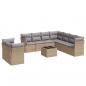 Preview: 10-tlg. Garten-Sofagarnitur mit Kissen Beige Poly Rattan