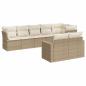 Preview: 8-tlg. Garten-Sofagarnitur mit Kissen Beige Poly Rattan