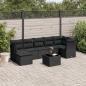 Preview: ARDEBO.de - 8-tlg. Garten-Sofagarnitur mit Kissen Schwarz Poly Rattan