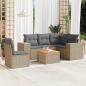 Preview: ARDEBO.de - 6-tlg. Garten-Sofagarnitur mit Kissen Beige Poly Rattan