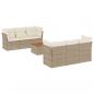 Preview: 7-tlg. Garten-Sofagarnitur mit Kissen Beige Poly Rattan