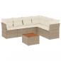 Preview: 7-tlg. Garten-Sofagarnitur mit Kissen Beige Poly Rattan