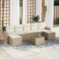 Preview: ARDEBO.de - 8-tlg. Garten-Sofagarnitur mit Kissen Beige Poly Rattan