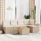 Preview: ARDEBO.de - 6-tlg. Garten-Sofagarnitur mit Kissen Beige Poly Rattan