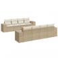 Preview: 9-tlg. Garten-Sofagarnitur mit Kissen Beige Poly Rattan