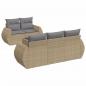 Preview: 6-tlg. Garten-Sofagarnitur mit Kissen Beige Poly Rattan