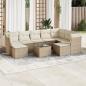 Preview: ARDEBO.de - 10-tlg. Garten-Sofagarnitur mit Kissen Beige Poly Rattan