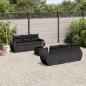 Preview: ARDEBO.de - 7-tlg. Garten-Sofagarnitur mit Kissen Schwarz Poly Rattan