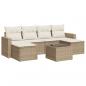 Preview: 7-tlg. Garten-Sofagarnitur mit Kissen Beige Poly Rattan