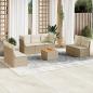 Preview: ARDEBO.de - 8-tlg. Garten-Sofagarnitur mit Kissen Beige Poly Rattan