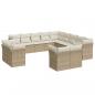 Preview: 13-tlg. Garten-Sofagarnitur mit Kissen Beige Poly Rattan