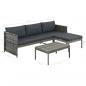 Preview: 3-tlg. Garten-Lounge-Set mit Kissen Poly Rattan Grau