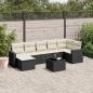 Preview: ARDEBO.de - 8-tlg. Garten-Sofagarnitur mit Kissen Schwarz Poly Rattan